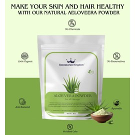 Accessorize Kingdom Herbal Face Pack Powder | 100% Natural & Organic Skincare | For Glowing Skin, Acne Control, Anti-Aging | All Skin Types | (50g, Aloe Vera)