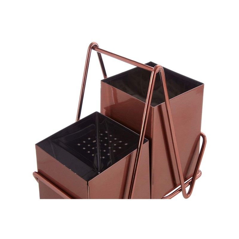 Premier Housewares Cutlery Caddy, Stainless Steel, Rose Gold, One Size