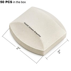 GasSaf Ceramic Briquettes Replacement for Select Turbo, Nexgrill Gas Grill Models, 2 x 2 x 0.8 inch, Set of 50 pcs