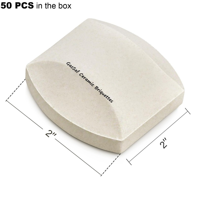 GasSaf Ceramic Briquettes Replacement for Select Turbo, Nexgrill Gas Grill