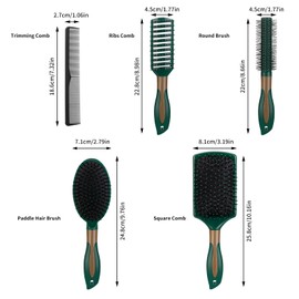 NHALESBG 5 Pieces Hair Brush Set Anti Static Massage Oval Comb Round Hair Brush Vent Hair Brush Detangling Brush Paddle Brush for Women Men