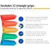 The Classics 12-Pack Triangle Pencil Grips, Assorted Bright Colors, 1.75-Inch
