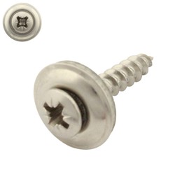 Pack of 50 Plumber Screws with EPDM Sealing Washer - 15 mm - Phillips (POZI) PZ - 4.5 x 25 mm DIN7995 Stainless Steel A2 V2A - SC-Normteile