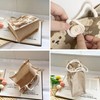 TOPTIME 3 Pack Mini Jute Tote Bag with Bear Prints