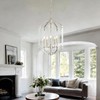 OKELI 15.7” Farmhouse Chandelier for Dining Room, 5-Light Brushed Nickel