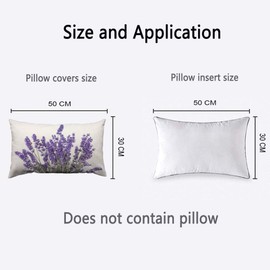 Orythyra Throw Pillow Case Cushion Cover Lavender Flowers Linen Pillowcases Pillow Cover Living Room Couch Bed Sofa Car Waist Cushion Cover Farmhouse 30X50 CM