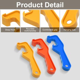 Jiozermi 3 Pcs Bucket Lid Opener 5 Gallon Paint Can Bucket Opener for House Fitment Lid Opening, Cap Wrench to Open 5 gallon Bucket 70mm Cap(Yellow)