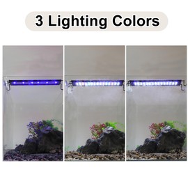 CAPASTEC Aquarium Light, LED Fish Tank Light, Aquarium Light with Timer, Aquarium Light for Plants, Adjustable Brightness, Fish Tank Light with Extendable Brackets, 11.81" L