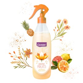 CLENTAIRE Exotic Fruits 6 x 425ml Lufterfrischer, Fruchtiger Raumspray für Zimmer, Textilerfrischer, Geruchsbekämpfung für Textilien, Sofabezüge, Gardinen, Teppiche