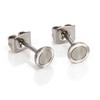 Boccia 0541-01 Titanium Brushed & Polished Stud Earrings, silver, Stud