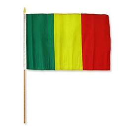 JumpingLight 12x18 12"x18" Wholesale Lot of 6 Mali Stick Flag Wood Staff - Quality Flags