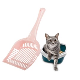 Parence. - Cat Litter Scoop - Large, Comfortable Handle, 5mm Fine Strainer, Easy to Clean - Random Color - 32x14.5cm
