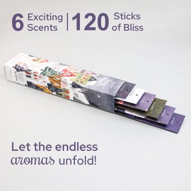 Carnatia Starry Spell Incense Sticks – Set of 6 Mystical Scents, 120 Premium Sticks for Creativity, Focus, Manifestation & Meditation | Natural, Slow-Burning for Spiritual Rituals & Self-Care!