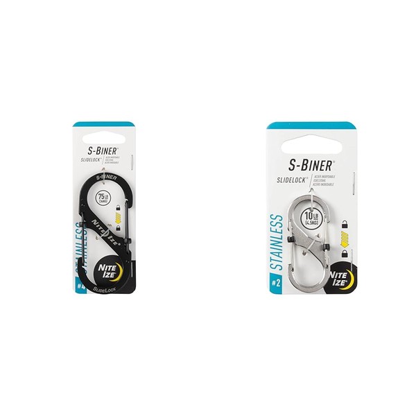 Nite Ize LSB4-11-R3 S-Biner Slide Lock Carabiner, Black, #4 &