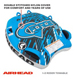 Airhead G-Force 2, 1-2 Rider Towable Tube for Boating