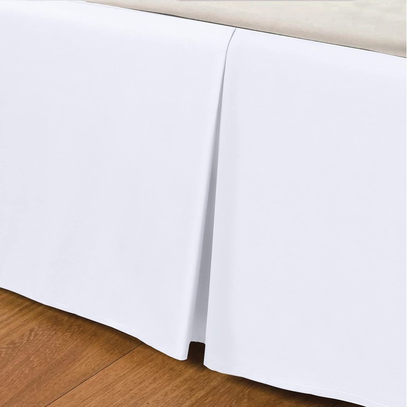 LinenHome White Box Pleated Base Valance Sheets Double Bed Skirt