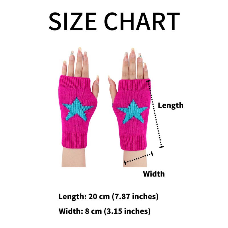 yolrdiw Women's Therian Star Fingerless Gloves Wrist Length Knitted Mitten