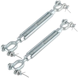 HOZEON 2 PCS 12 Inch Heavy Duty Turnbuckle, Galvanized Steel Jaw and Jaw Turnbuckle for Wire, Cable, Rope, 4000 lbs Working Load Limit, 1/2 Inch Threaded Diameter