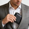 AfitLulu Men's Wallet with Zipper, Carbon Leather Bifold Wallets For