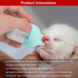 Puppy Bottles for Nursing，Kitten Bottles for Nursing，Pet Feeding Bottle，(Cyan- 20ml)