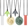 MR.TIMELAG Sensory Chew Necklaces 5-Pack - BPA-Free Teething Necklace Set