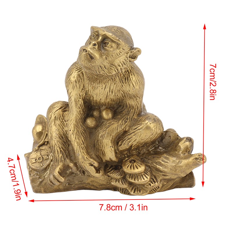 Brass Monkey Statue Chinese Zodiac Handmade Home Decor Collectibles Figurine