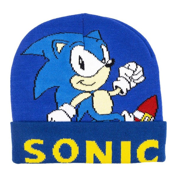 Sonic Unisex Kids Knitted Hat, Blue, One Size, blue