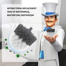 MR.SIGA Cabezal de Repuesto de Cepillo para Polvo de Inodoro Premium, Paquete de 2