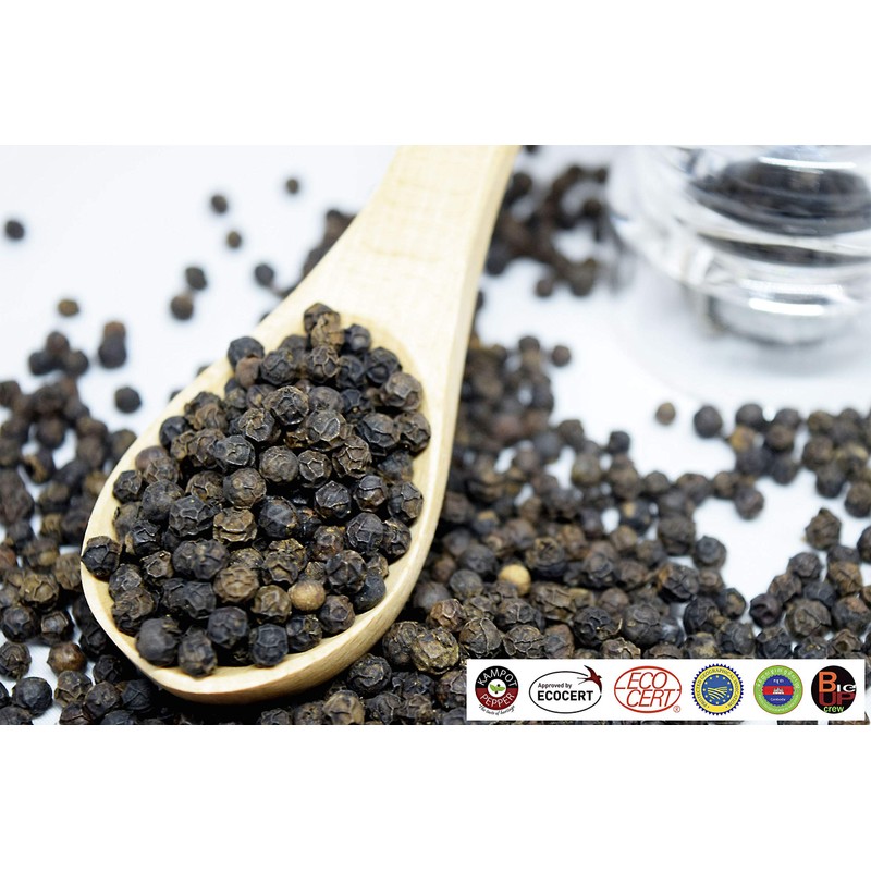 Kampot Pepper Black Pepper, 0.9 oz (25 g), Cambodia Black