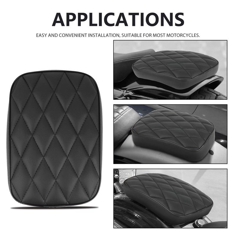 DREAMIZER Motorcycle Leather Pillion Rear Passenger Pad Seat 8 Suction