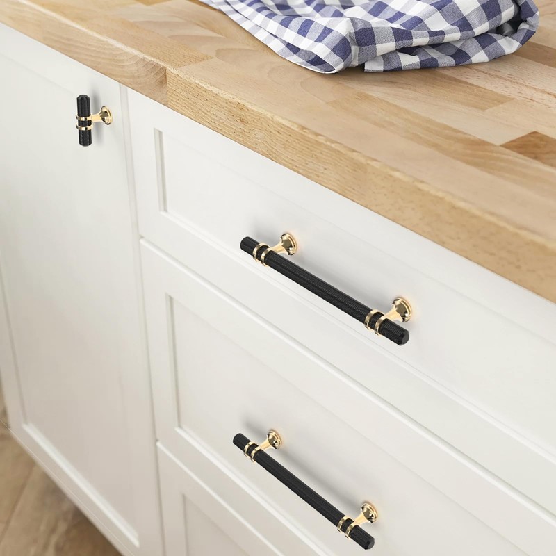 FURNIWARE Pack of 5 Cabinet Handles, Knurled Cabinet Pulls Hardware