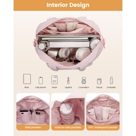 LOVEVOOK Gym Bag for Women 3Pcs Puffer Duffle Bag for Travel Soprt Work Weekender and Overnight Duffel Tote for Carry on Personal Item