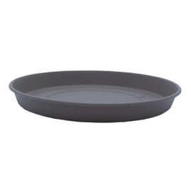 The HC Companies 7 Inch Round Prima Plastic Plant Saucer - Indoor Outdoor Plant Trays for Pots - 7.09 Inchx7.09 Inchx0.87 Inch in Warm Gray