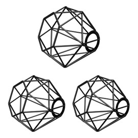 ledscom.de Pack of 3 Cage Lampshade, Black, E27 / E14, 155 mm Diameter