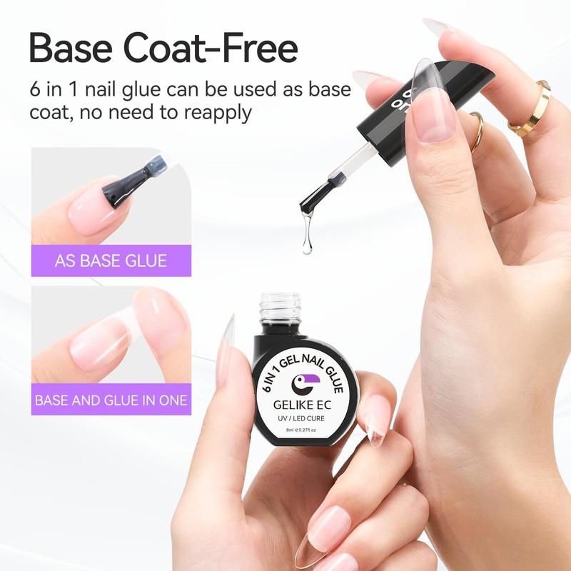 Gelike ec 6-in-1 gel nail glue, 7 ml (glue-002)