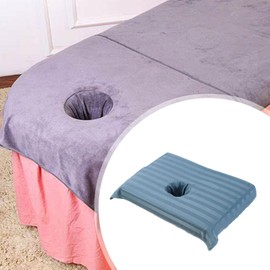 Perfeclan Cotton Massage Table Face Hole Towel, Massage Face Towel, Massage Bed Sheet, Cotton Bed Cover Protector with Face Breath Hole, Blue