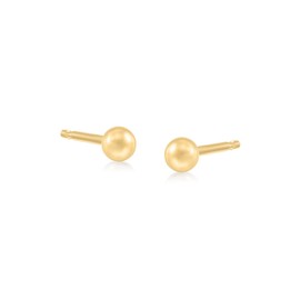 RS Pure by Ross-Simons 3mm 14kt Yellow Gold Ball Stud Earrings