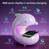 UMLAEN Smart LED Night Light with Bluetooth Speaker, Rechargeable Table