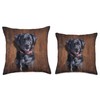Black Lab Labrador Retriever Dog Portrait Throw Pillow