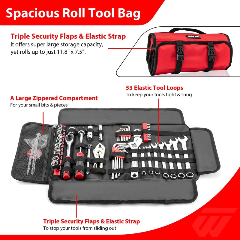 Motorcycle Tool Kit With Roll Pouch Fit for Harley Motorcycles