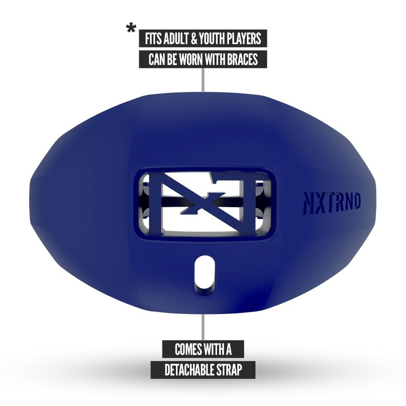Nxtrnd One Football Mouth Guard, Strap Included, Fits Adult &