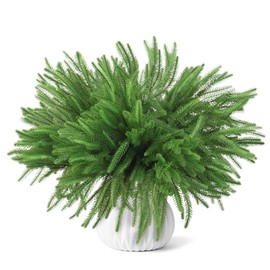 12 Pcs Artificial Pine Branches Christmas Greenery Stems, 18 in Norfolk Pine Stems Christmas Tree Branches for Vase DIY Crafts Garland Wreath Xmas Indoor Outdoor Home Office Party Decor