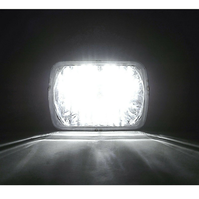 Octane Lighting 7X6 Inch 6000K HID Crystal Clear Glass/Metal Headlight