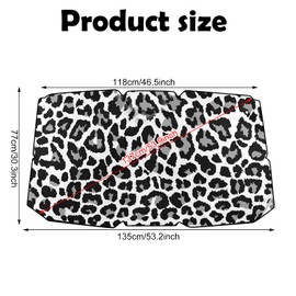 Riakrum Car Windshield Sun Shade Umbrella Foldable UV Ray Windshield Sun Shade Car Front Window Sunshade Keep Vehicle Cool Heat Reflector, Fit Windshield of Various Size(Leopard, 46.5 x 53.2 x 30.3", Leopard)