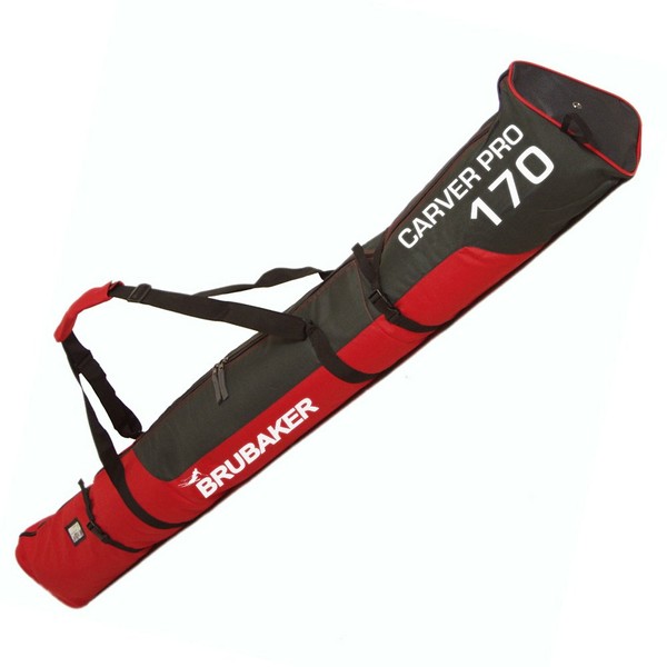 BRUBAKER Padded Ski Bag Skibag Carver Pro 2.0 with Strong 2-Way Zip and Compression Straps Available in 11 Colors and in 66 7/8" or 74 3/4"