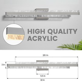 HAHZT Modern Bathroom Vanity Light: Brushed Nickel 32 inch 28W Dimmable LED Bath Bar Light Fixtures Over Mirror - Wall Sconce Picture Lights for Powder Room Bedroom 3000k