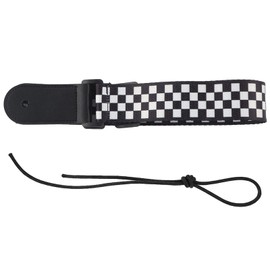 Guitar Shoulder Strap, Adjustable Black and White Pattern Ukulele Strap for 4 String Instruments Musicians Performers