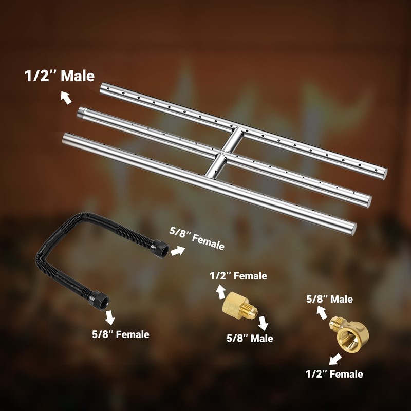 Skyflame 18" x 6" Rectangular Gas Fire Pit and Fireplace