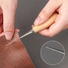 Dorytop Leather Hole Punch Tool Leather Sewing Awl Wood Handle