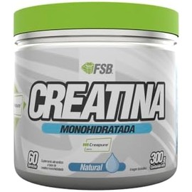 FSB Creatina Monohidratada Creapure 100 Pura  Sin Sabor, Alta Pureza Alemana, Sin Rellenos, Porta Scoop Integrado